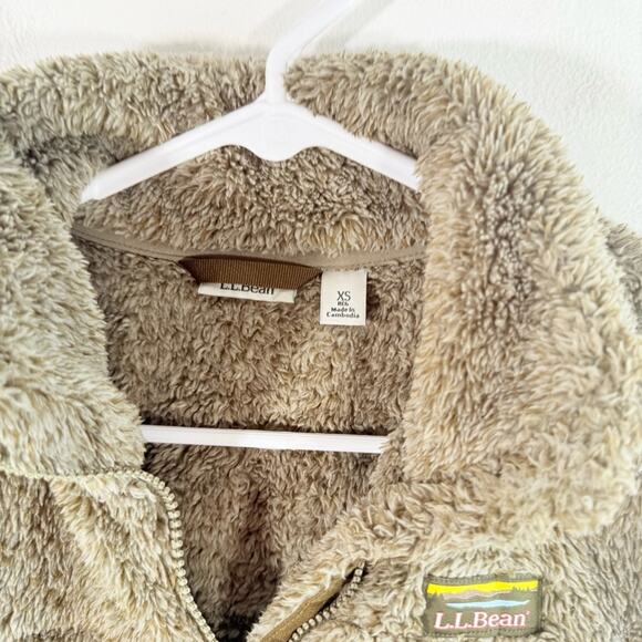 L.L. Bean Brown Tan Hi-Pile Fleece Zip Vest XS - Picture 6 of 11